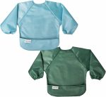 Tiny Twinkle Mess Proof Baby Bib, 2 Pack Long Sleeve Bib Outfit, Waterproof Bibs for Toddlers, Machine Washable, Tug Proof…
